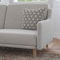 Flash Furniture Gray Faux Linen Split Back Futon Sofa-Wooden Legs HC-1035-GY-GG - alternate 9